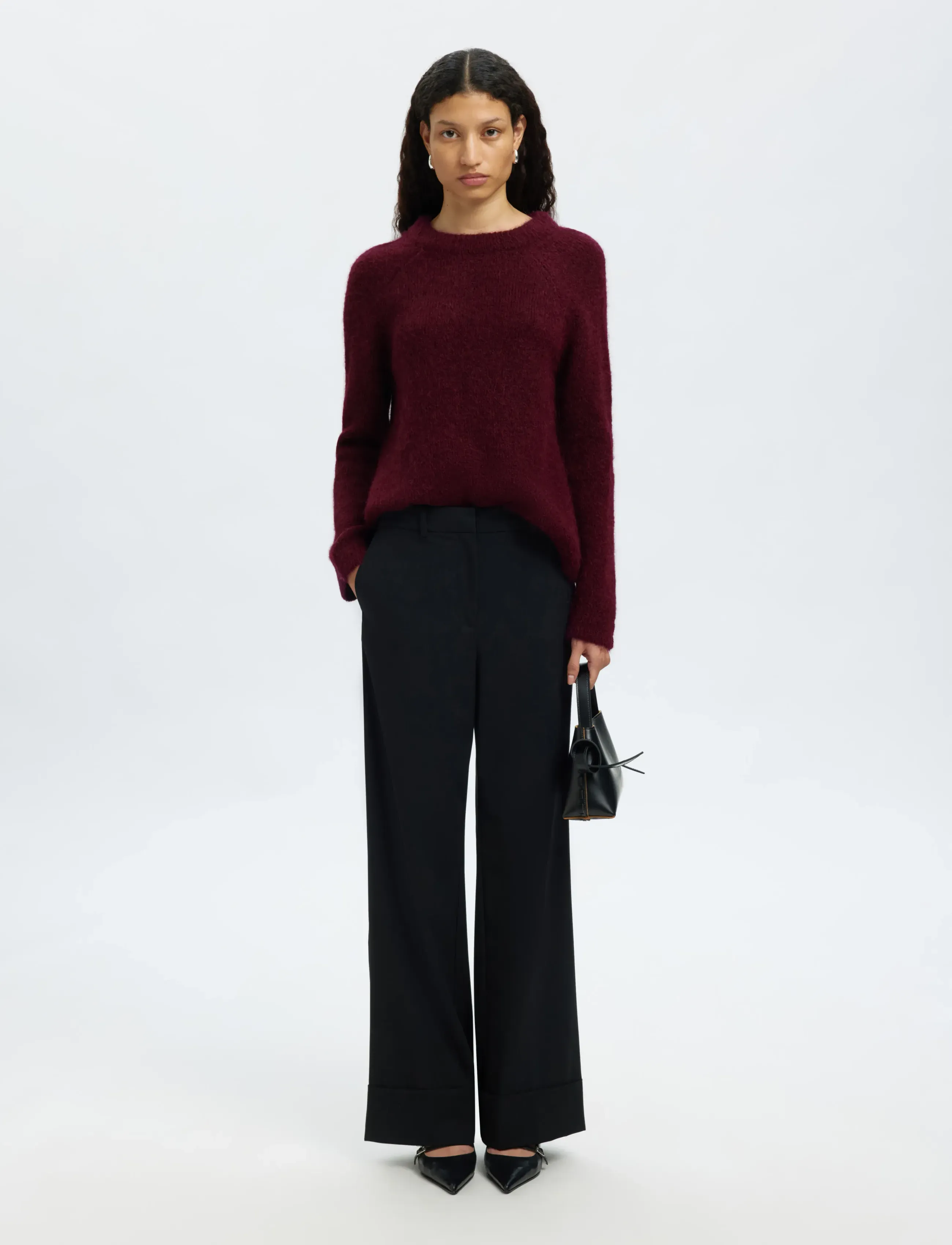 SELECTED Slfgabella Ls Knit Bow O-Neck stickade tröjor dam – bild 5