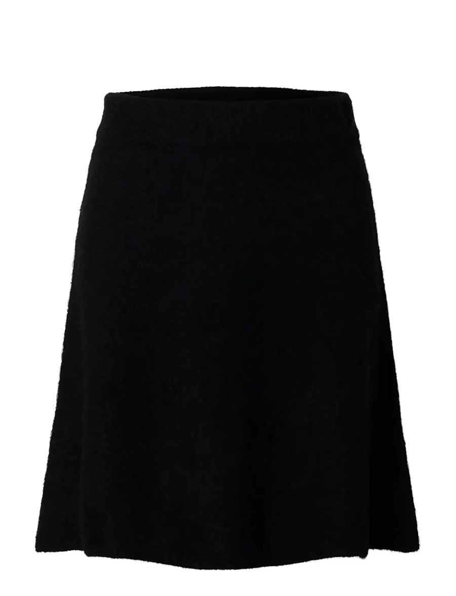 Selected - SLFLULU BRUSHED HW KNIT SKIRT - miniseelikud - black - 1