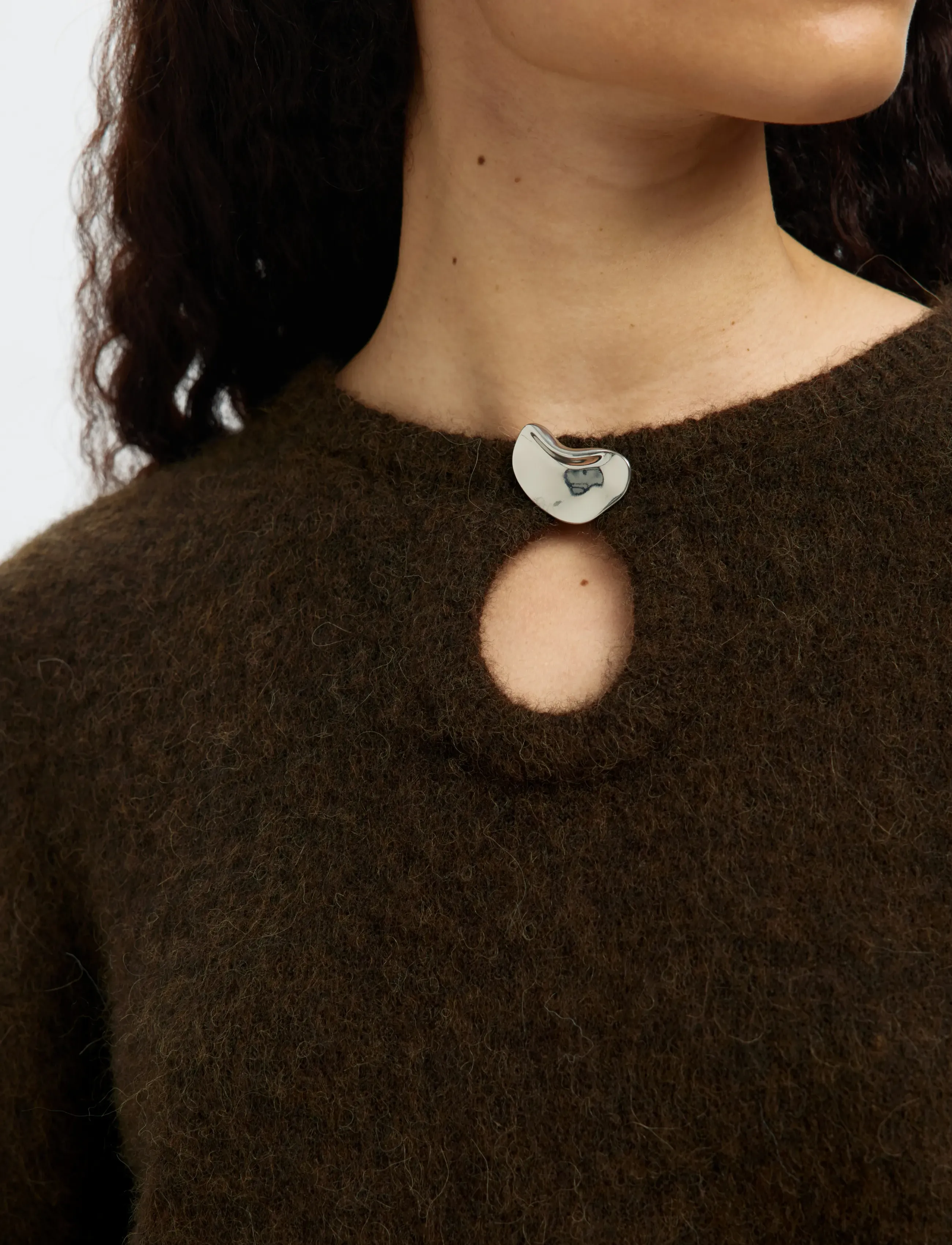 Selected - SLFLULU BRUSHED LS KNIT KEYHOLE O-NECK - striktrøjer - delicioso - 5