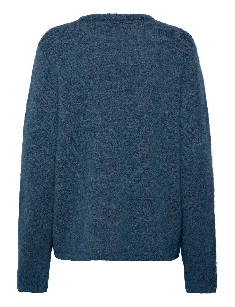 Selected - SLFLULU BRUSHED LS KNIT KEYHOLE O-NECK - pullover - midnight - 1