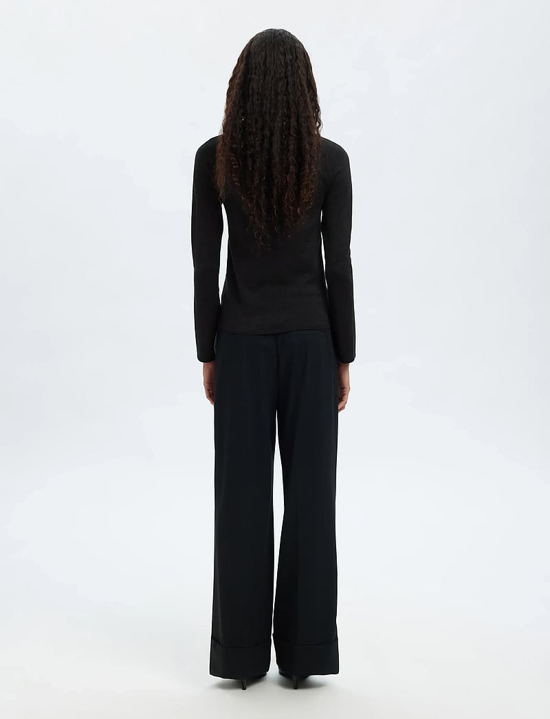 Selected - SLFLURA LS SLIM KNIT COLLAR NECK - pullover - black - 2