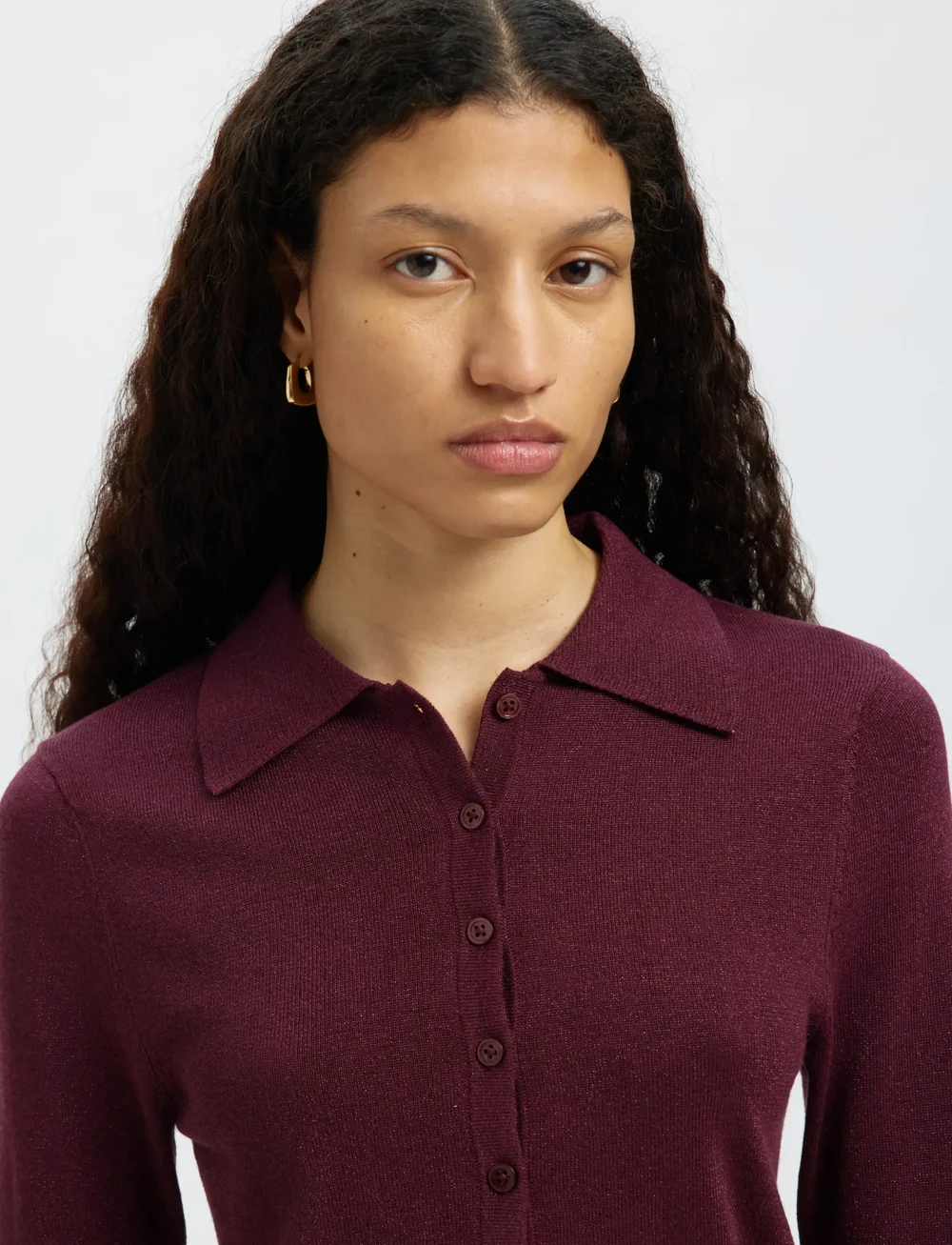 Selected - SLFLURA LS SLIM KNIT COLLAR NECK - stickade tröjor - fig - 4