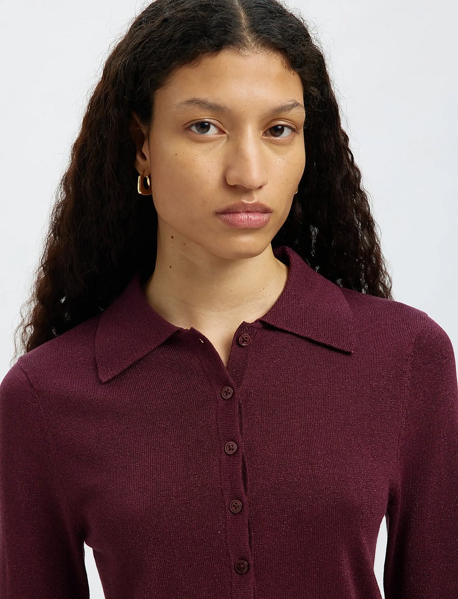Selected - SLFLURA LS SLIM KNIT COLLAR NECK - pullover - fig - 4