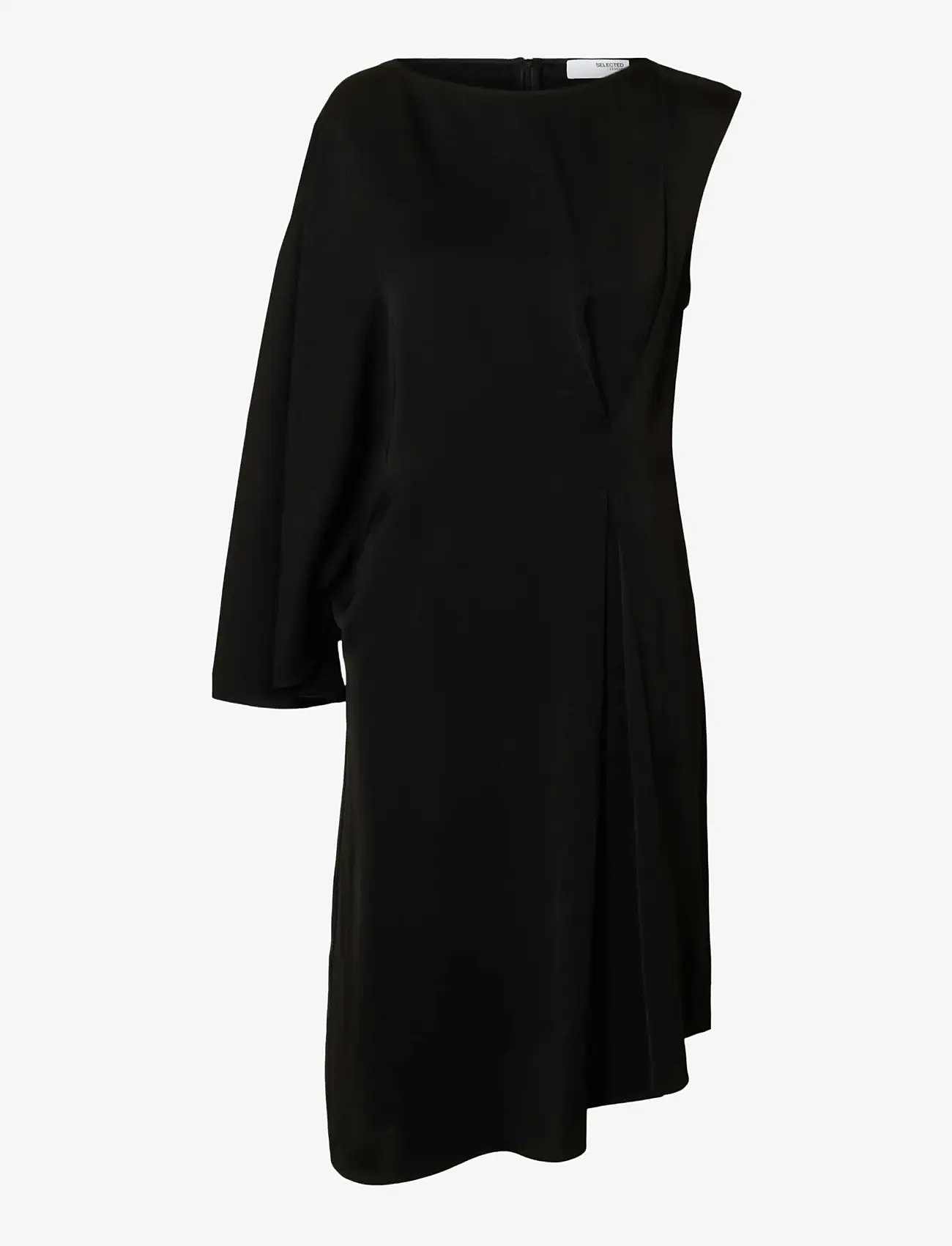 Selected - SLFLAURINA REGULAR ONE SHOULDER DRESS B - cocktailklänningar - black - 1