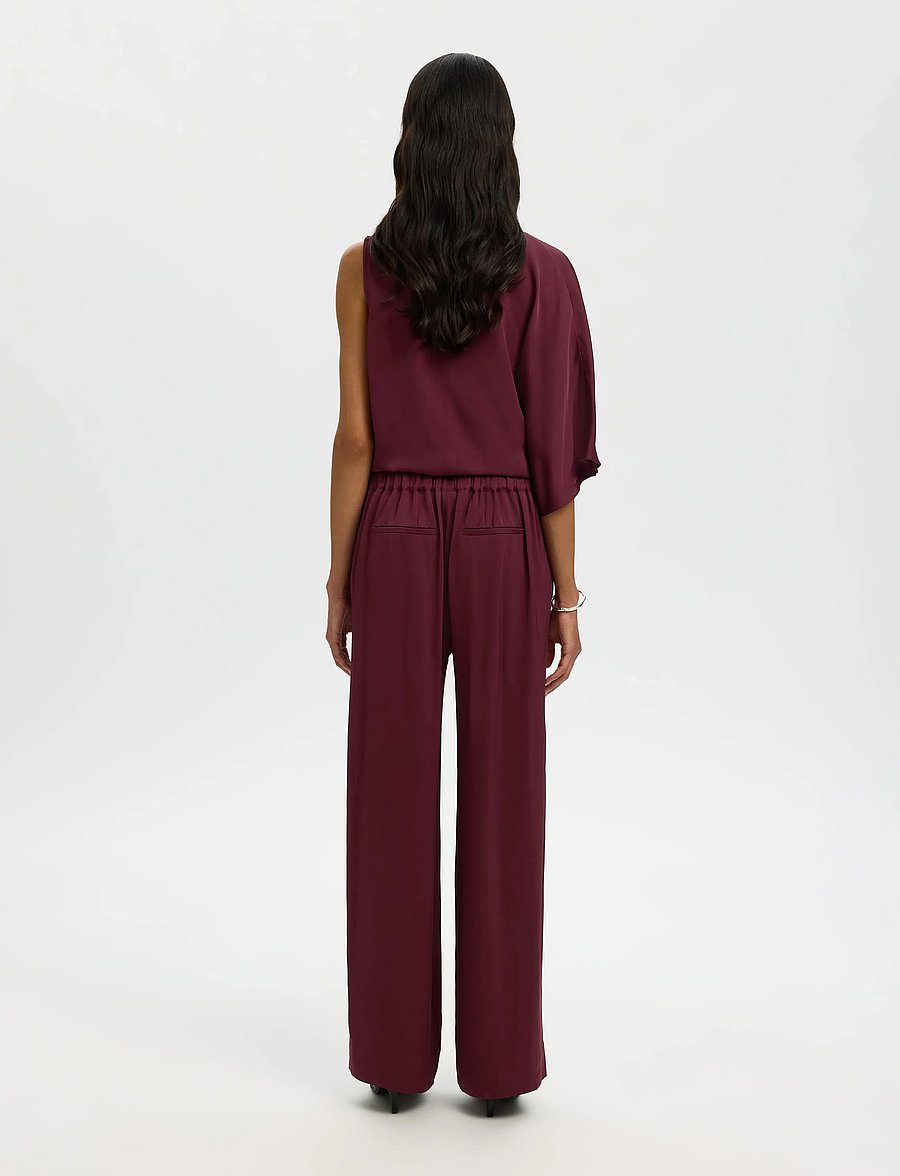 Selected - SLFLAURINA MW WIDE PANT B - vida byxor - fig - 2