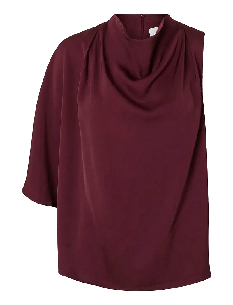 Selected - SLFLAURINA ONE SHOULDER COWL TOP B - kortærmede bluser - fig - 1