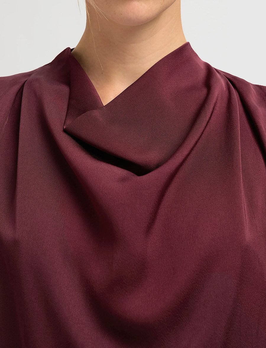 Selected - SLFLAURINA ONE SHOULDER COWL TOP B - kurzämlige blusen - fig - 5