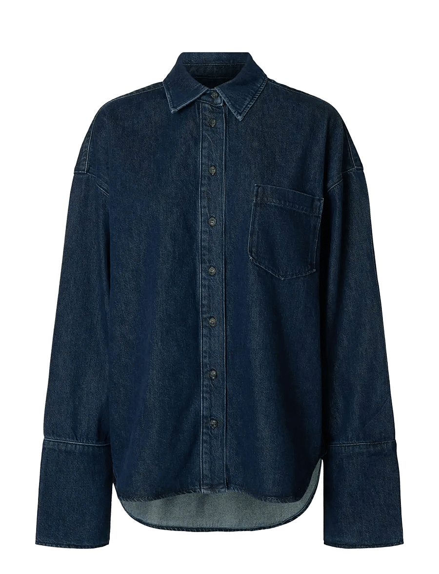 Selected - SLFOVERSIZED MELLA-BORA DENIM SHIRT - dark blue denim - 1