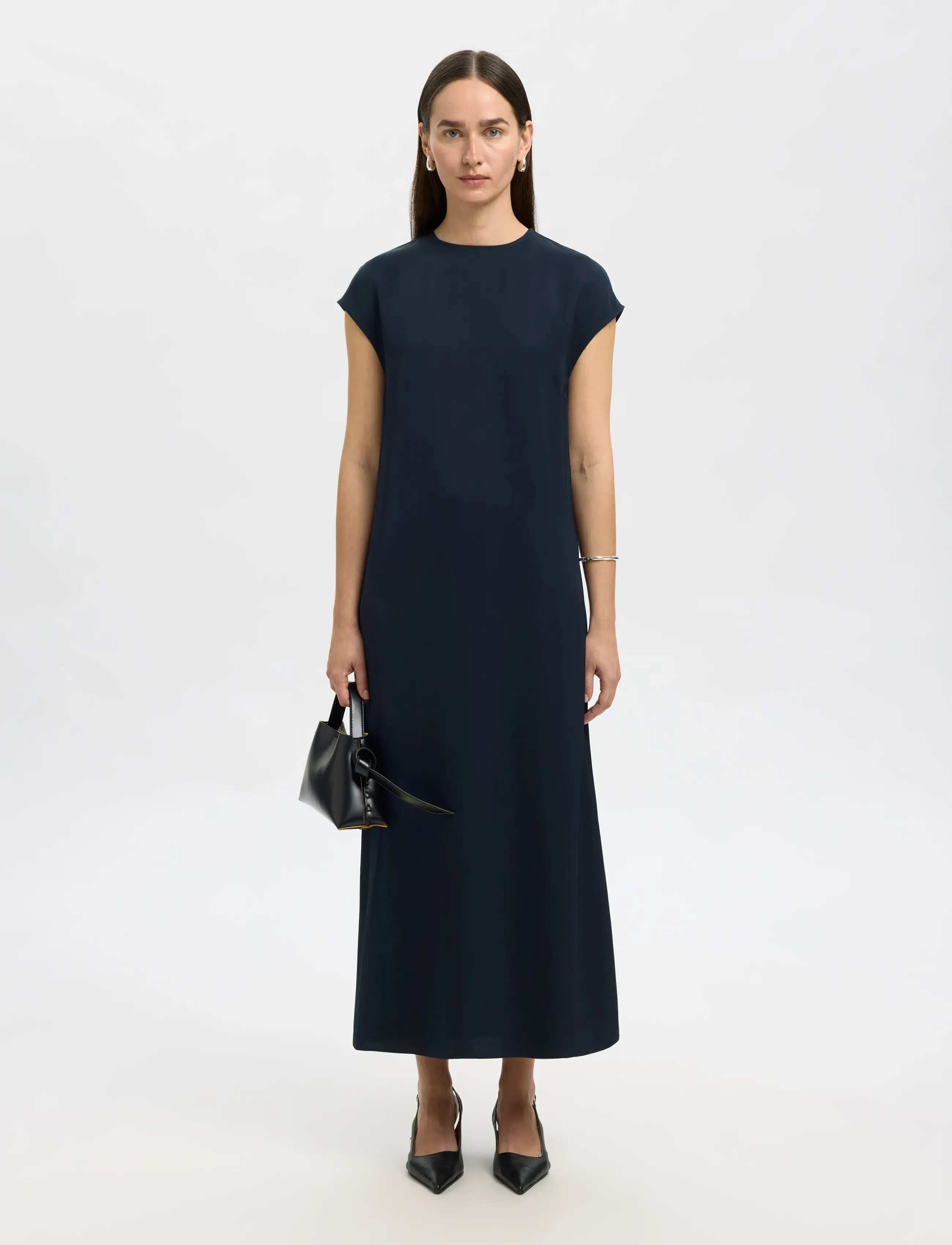 Selected - SLFLINA SL ANKLE SLIM DRESS - aftenkjoler - dark sapphire - 3