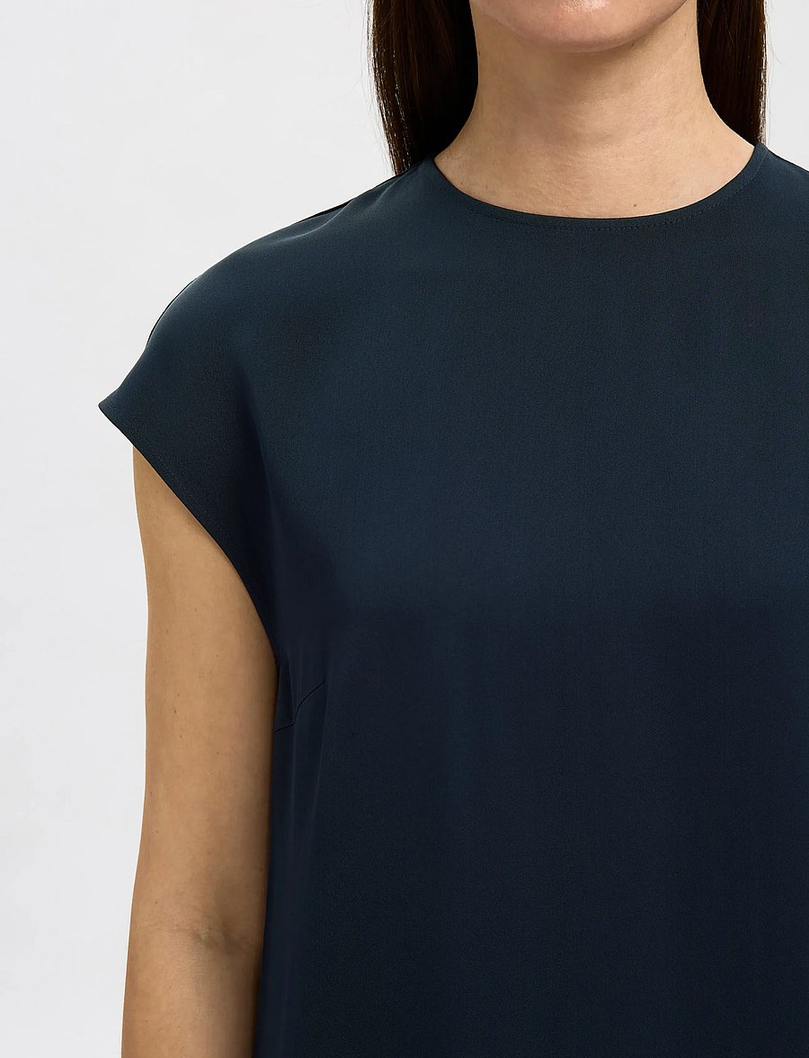 Selected - SLFLINA SL ANKLE SLIM DRESS - aftonklänningar - dark sapphire - 4