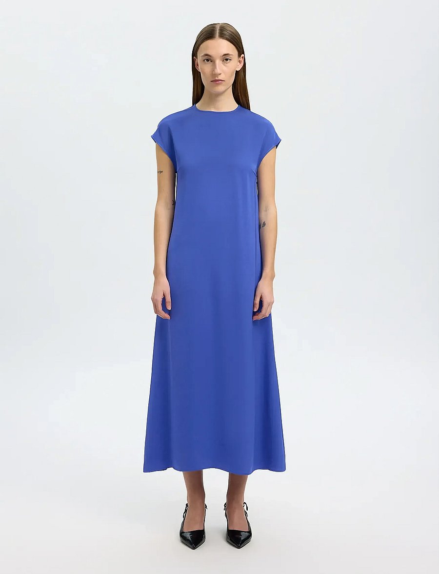 Selected - SLFLINA SL ANKLE SLIM DRESS - aftonklänningar - dazzling blue - 0