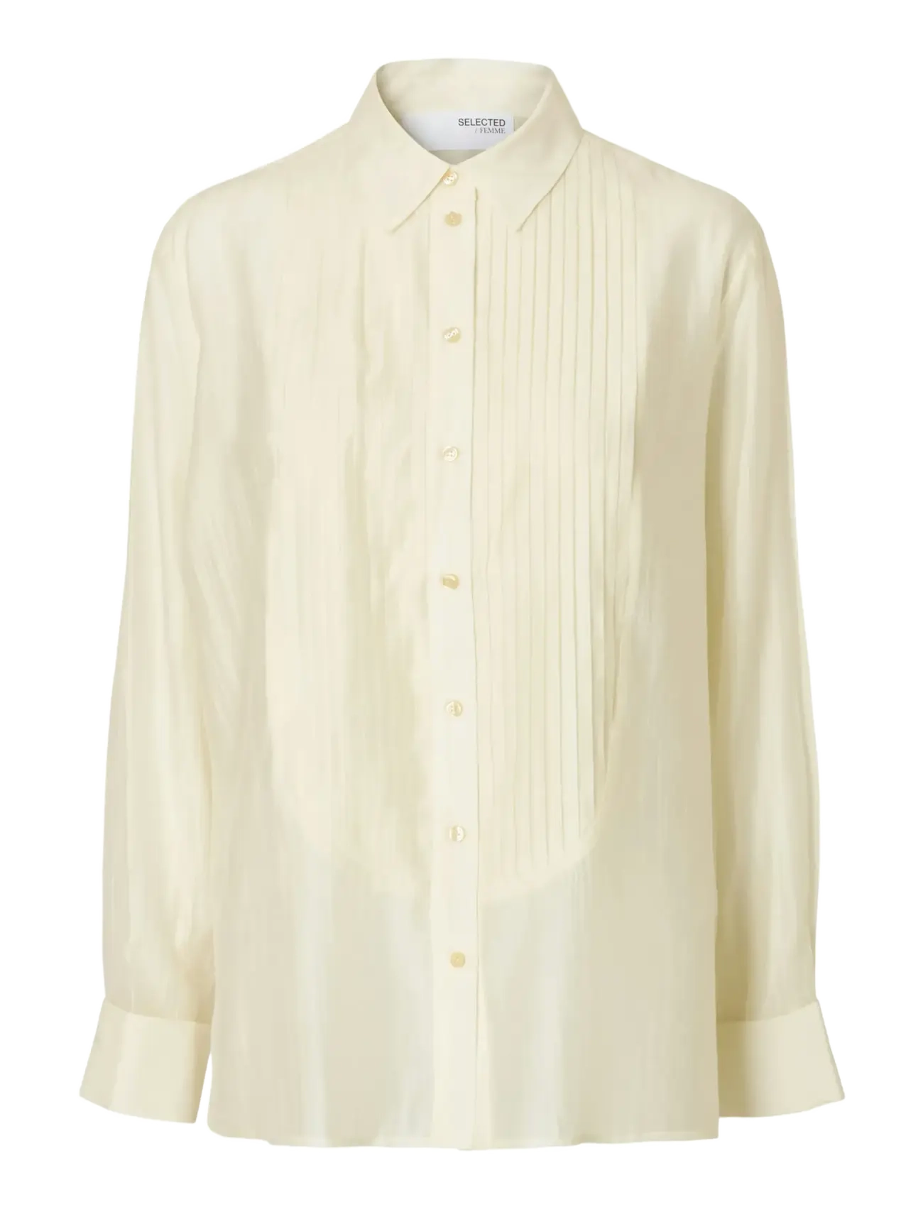 SELECTED Slfiris Relaxed Ls Shirt B Cream - 42 - Damen