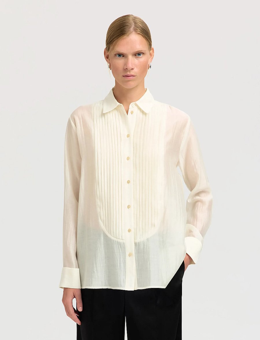 Selected - SLFIRIS RELAXED LS SHIRT B - langærmede skjorter - angora - 0
