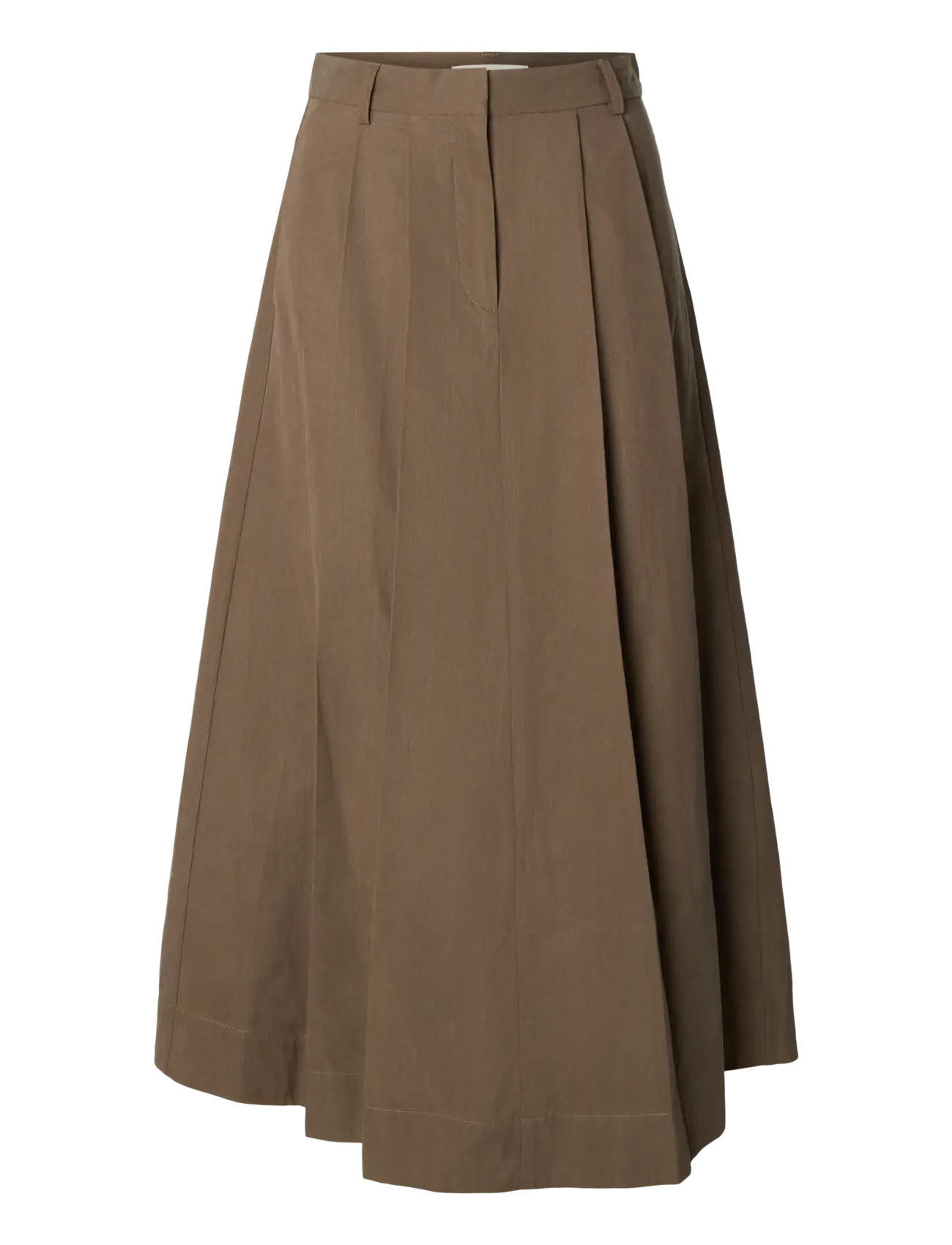 Selected SLWTALIA HW ANKLE SKIRT - Selected - CHOCOLATE CHIP / brown
