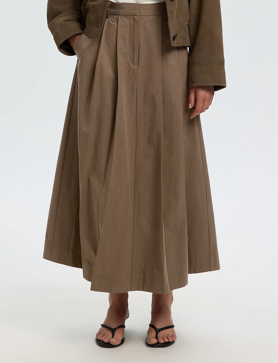 Selected - SLWTALIA HW ANKLE SKIRT - plisserede nederdele - chocolate chip - 0