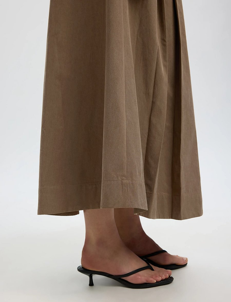 Selected - SLWTALIA HW ANKLE SKIRT - plisserede nederdele - chocolate chip - 4