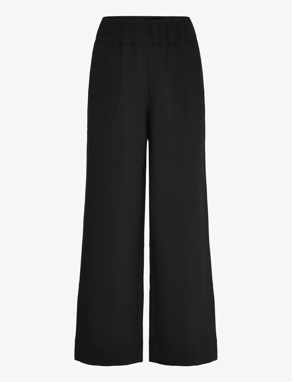 Selected - SLFPATRICIA MW WIDE PANT B - vida byxor - black - 0