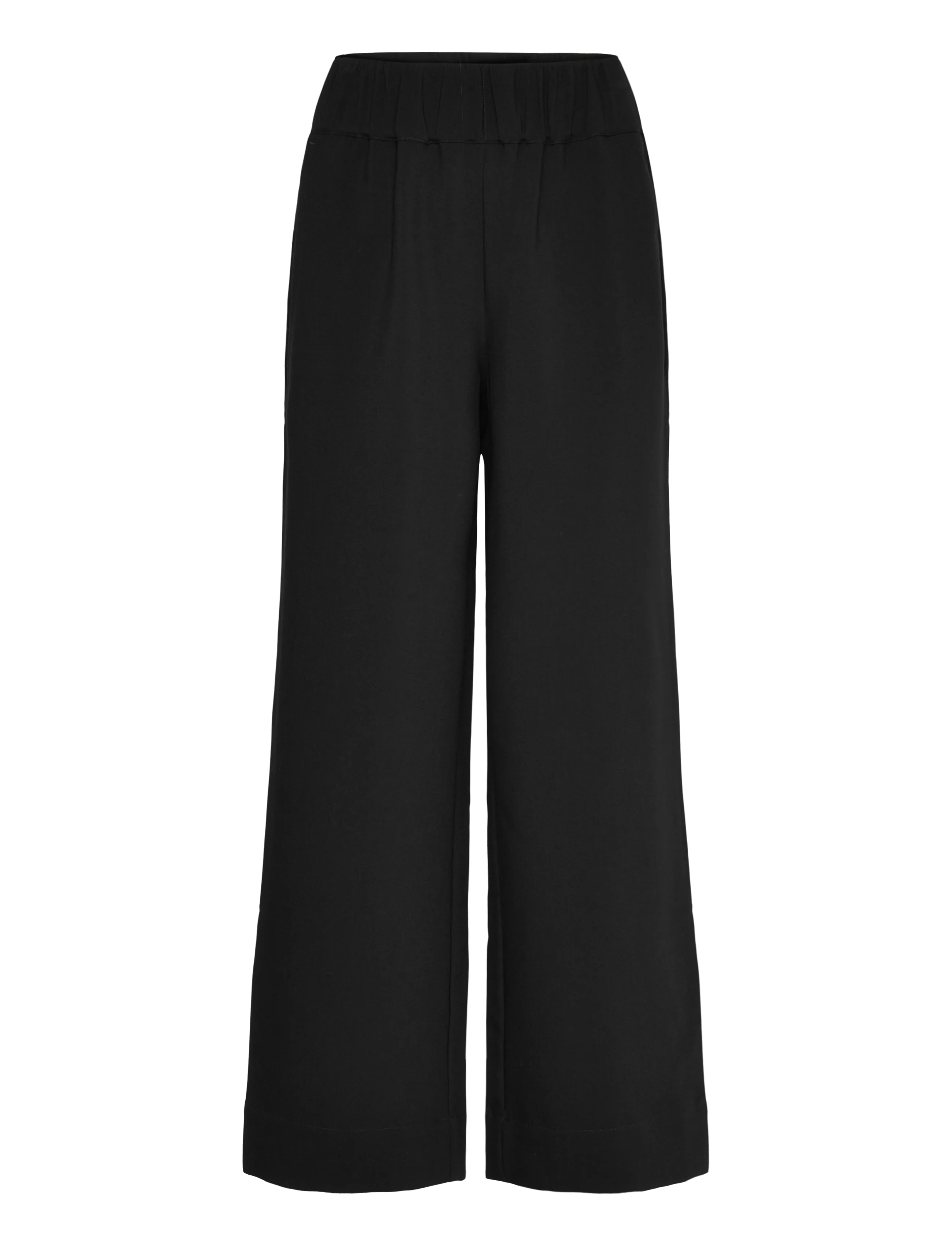 Selected SLFPATRICIA MW WIDE PANT B - Püksid - BLACK / black