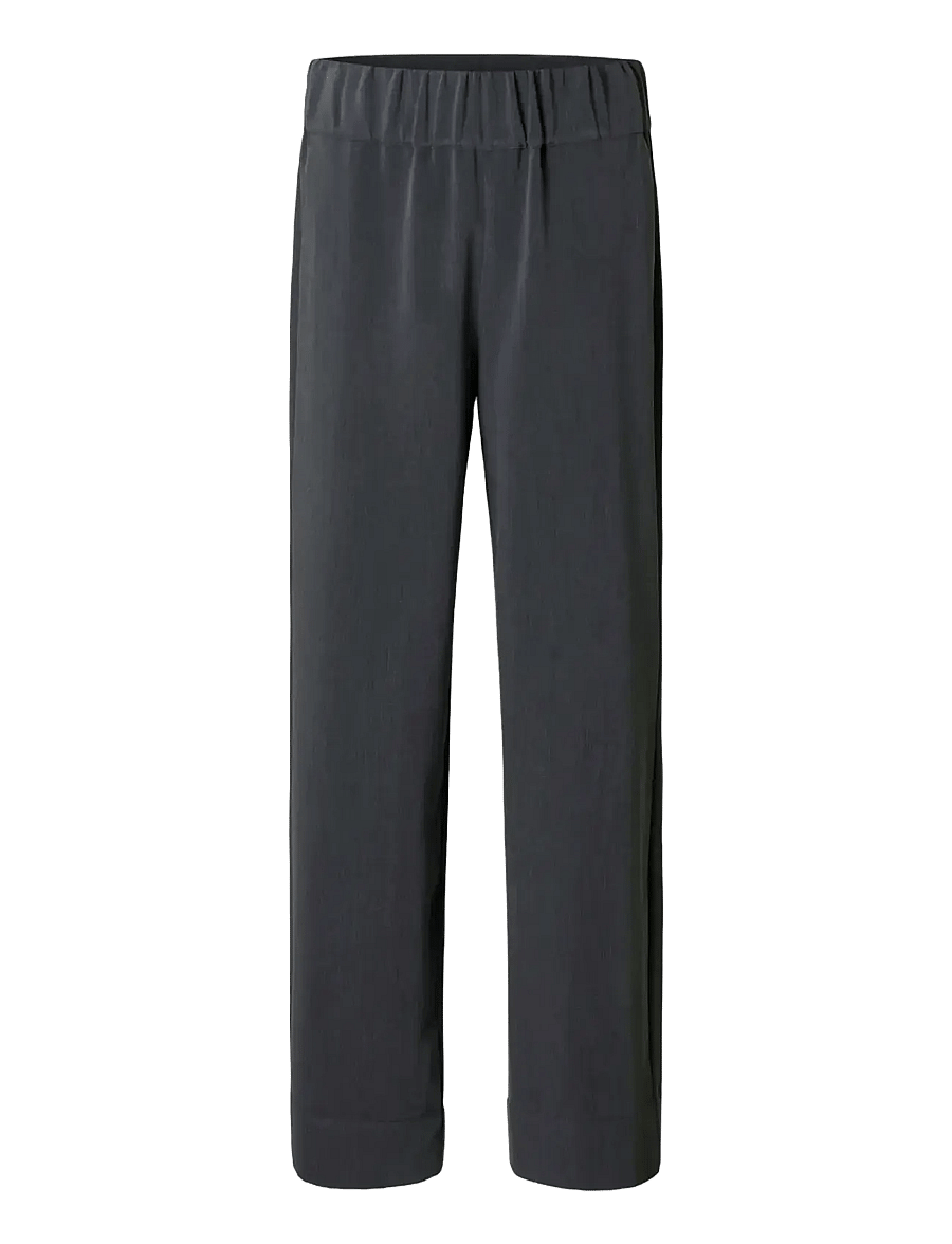 Selected - SLFPATRICIA MW WIDE PANT B - hosen mit weitem bein - medium grey melange - 1