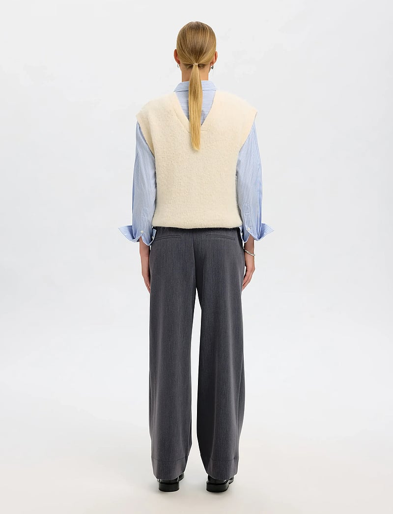 Selected - SLFPATRICIA MW WIDE PANT B - bukser med brede ben - medium grey melange - 2