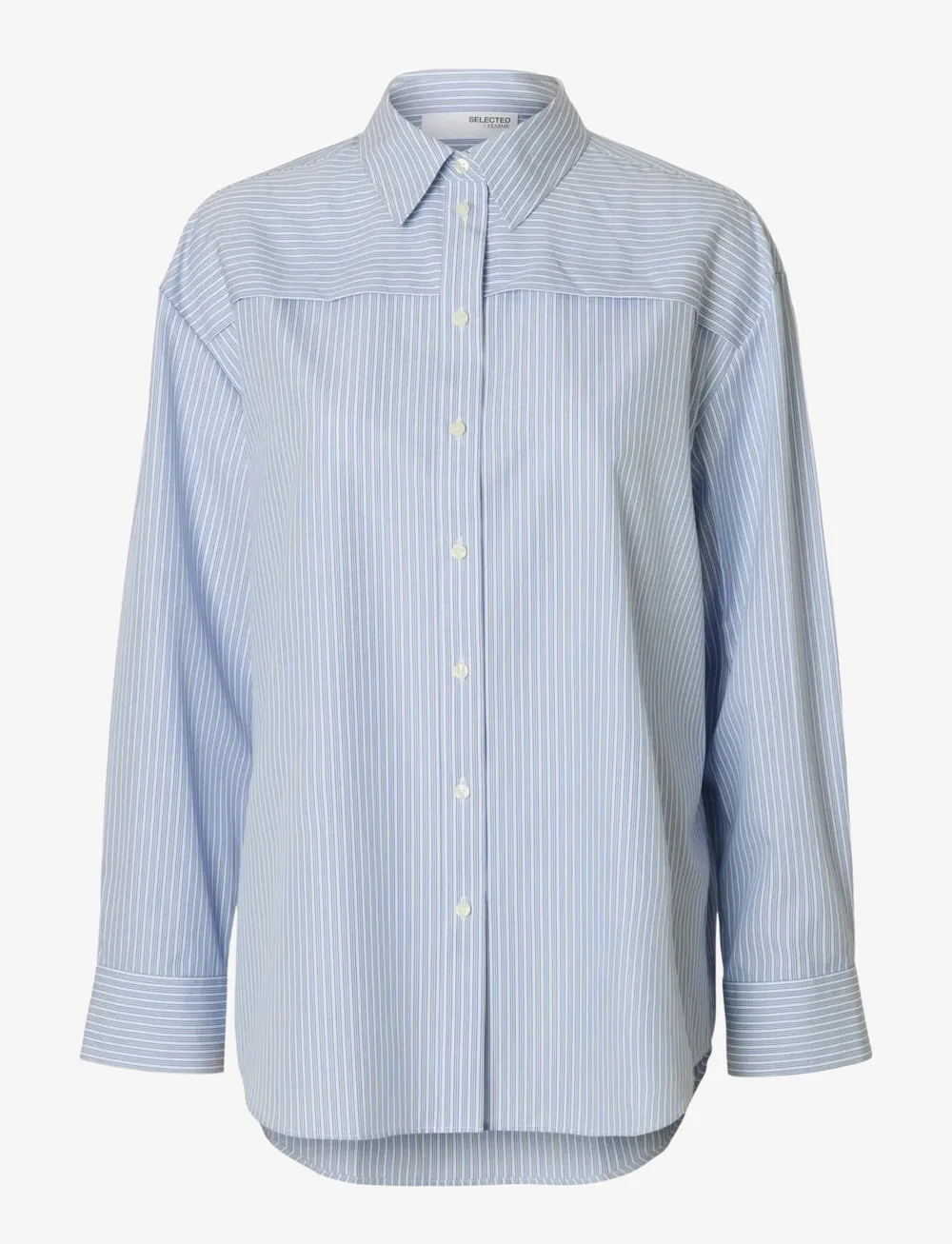 Selected - SLFALLISON OVERSIZE LS SHIRT B - pitkähihaiset kauluspaidat - cashmere blue - 1