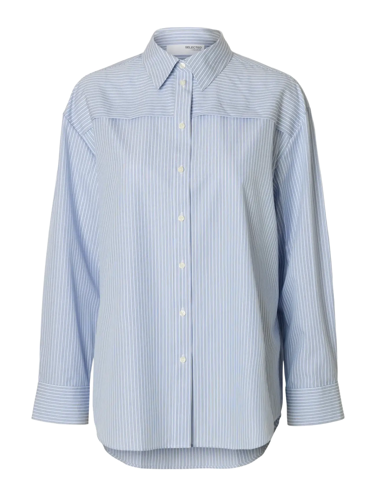 Selected SLFALLISON OVERSIZE LS SHIRT B - Tøj - CASHMERE BLUE / blue