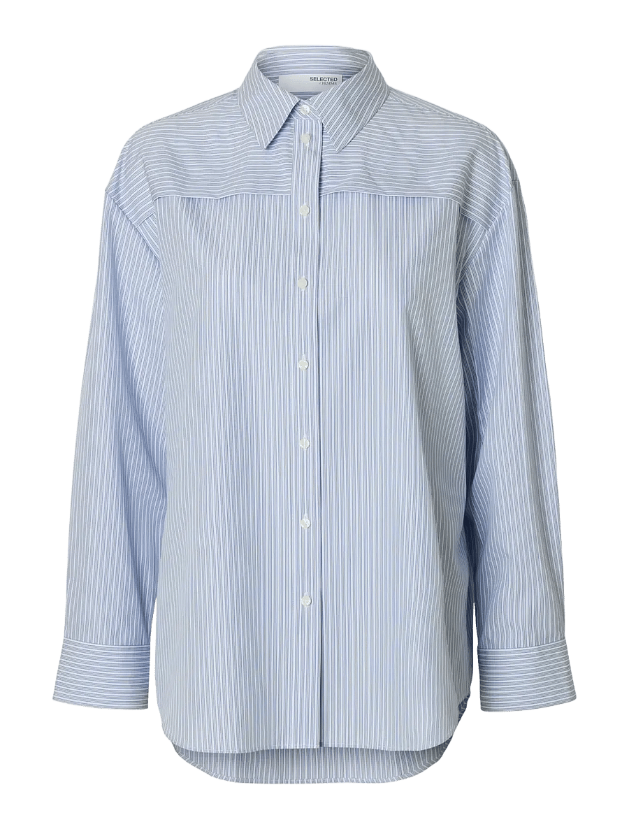 Selected - SLFALLISON OVERSIZE LS SHIRT B - langærmede skjorter - cashmere blue - 1