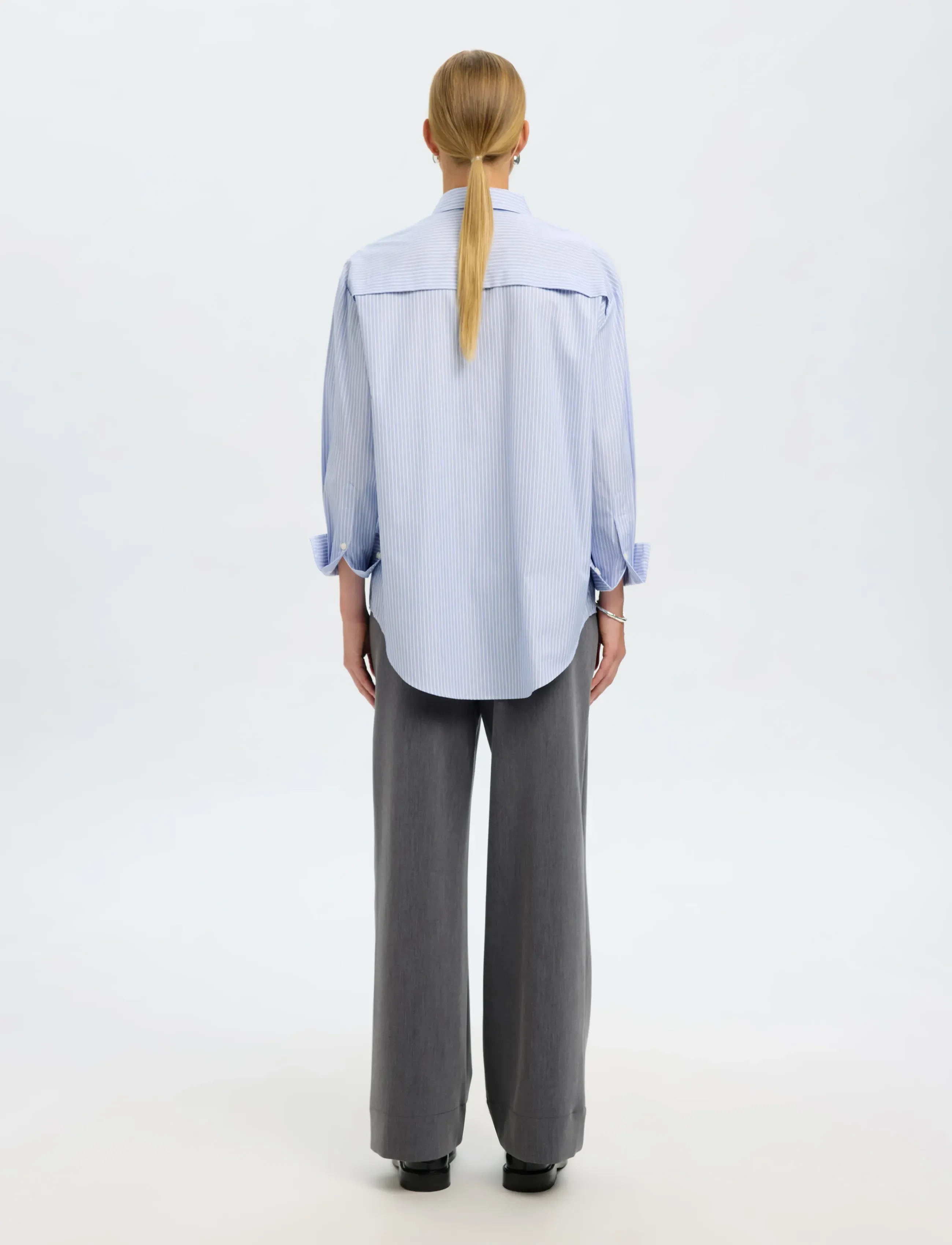Selected - SLFALLISON OVERSIZE LS SHIRT B - langerma skyrtur - cashmere blue - 2