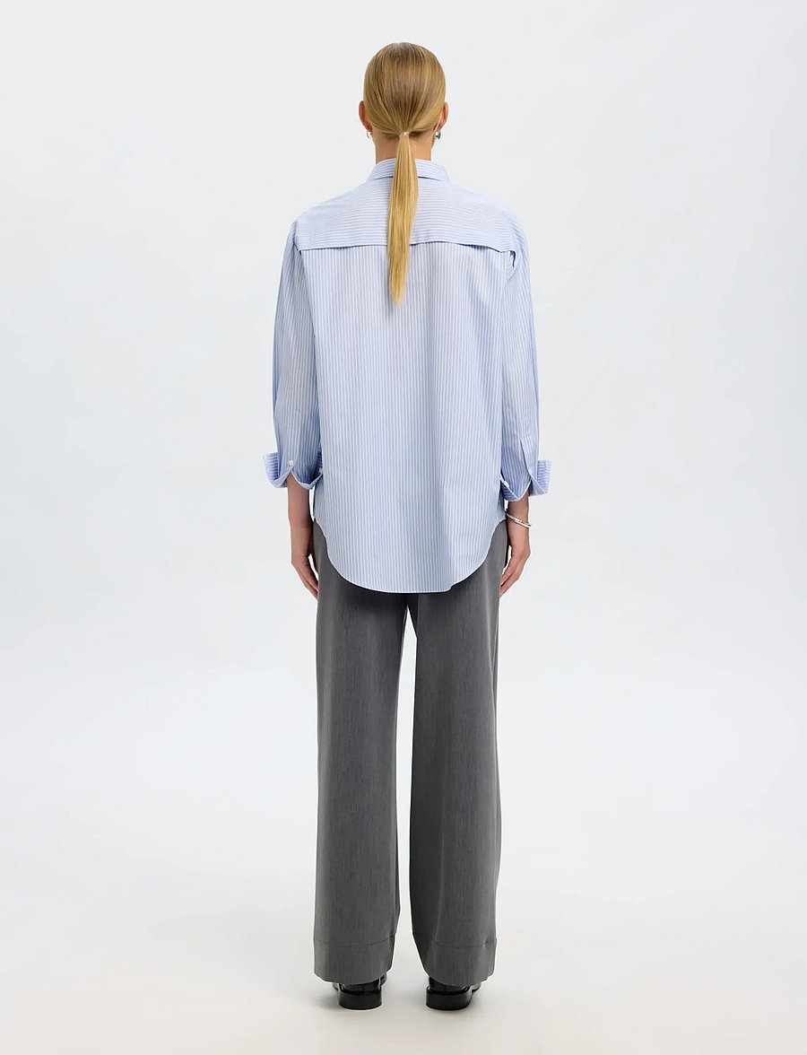 Selected - SLFALLISON OVERSIZE LS SHIRT B - langærmede skjorter - cashmere blue - 2