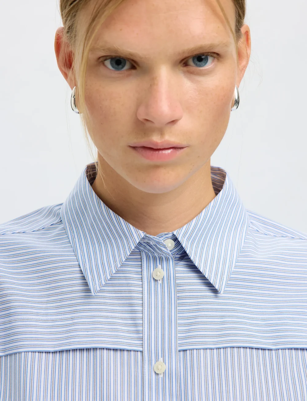 Selected - SLFALLISON OVERSIZE LS SHIRT B - långärmade skjortor - cashmere blue - 3