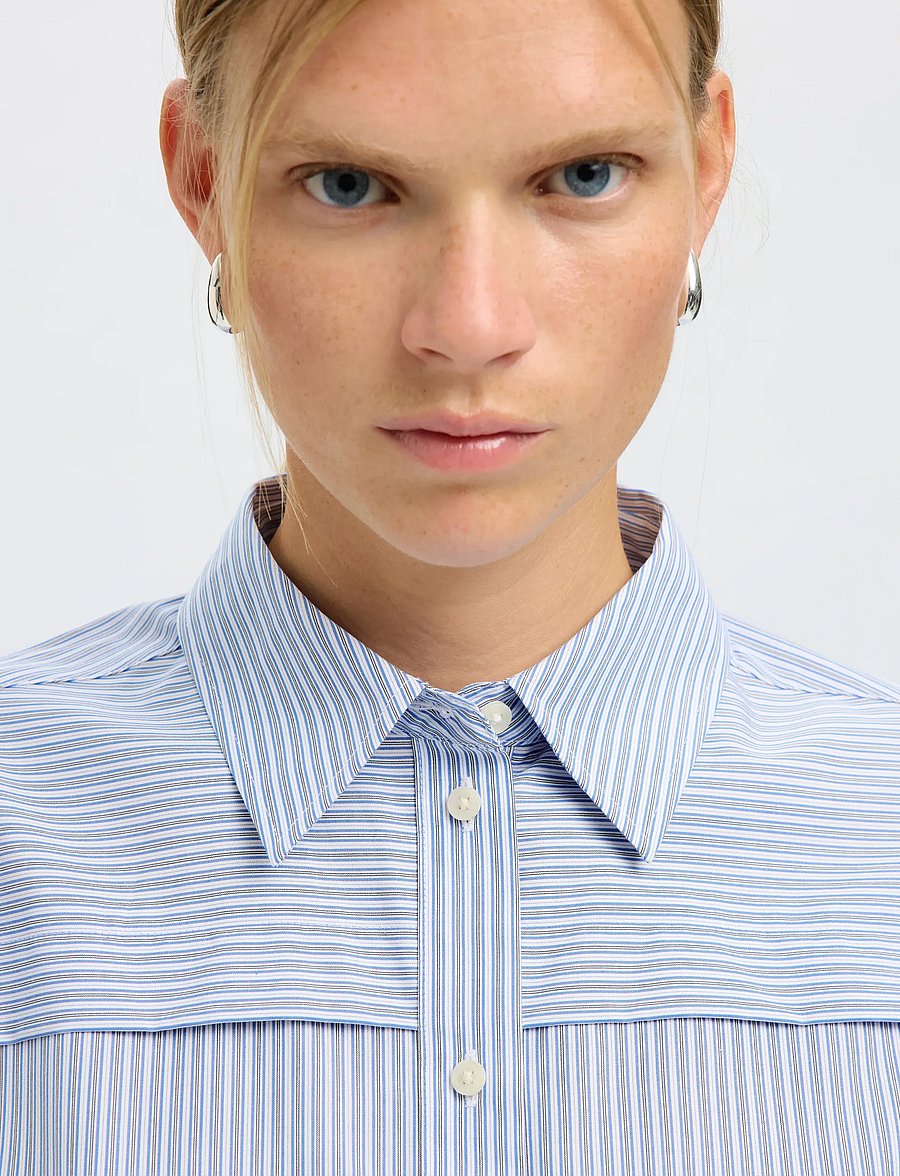 Selected - SLFALLISON OVERSIZE LS SHIRT B - marškiniai ilgomis rankovėmis - cashmere blue - 3
