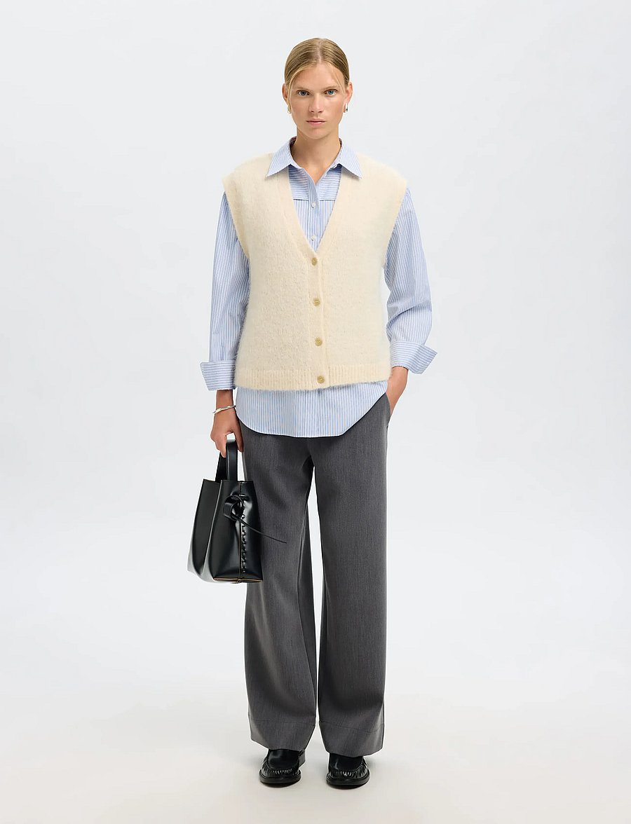 Selected - SLFALLISON OVERSIZE LS SHIRT B - langærmede skjorter - cashmere blue - 4