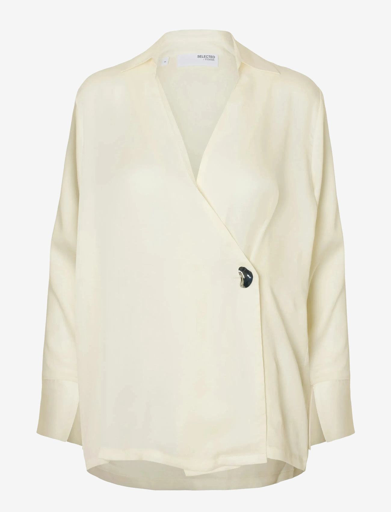 Selected - SLFJOLLY LS WRAP TOP B - langärmlige hemden - gardenia - 1