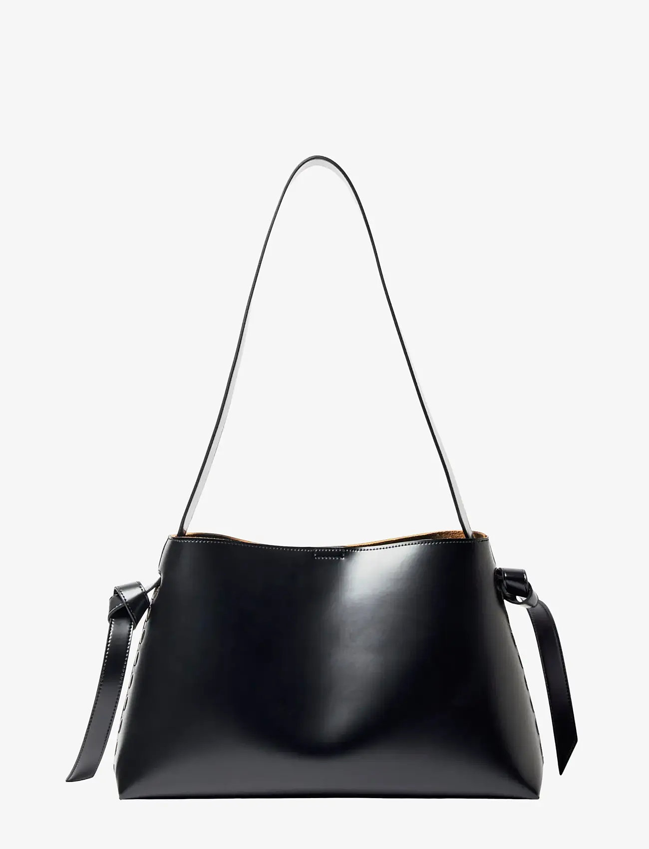 Selected - SLWSTELLA MEDIUM LEATHER BAG - shoulder bags - black - 1