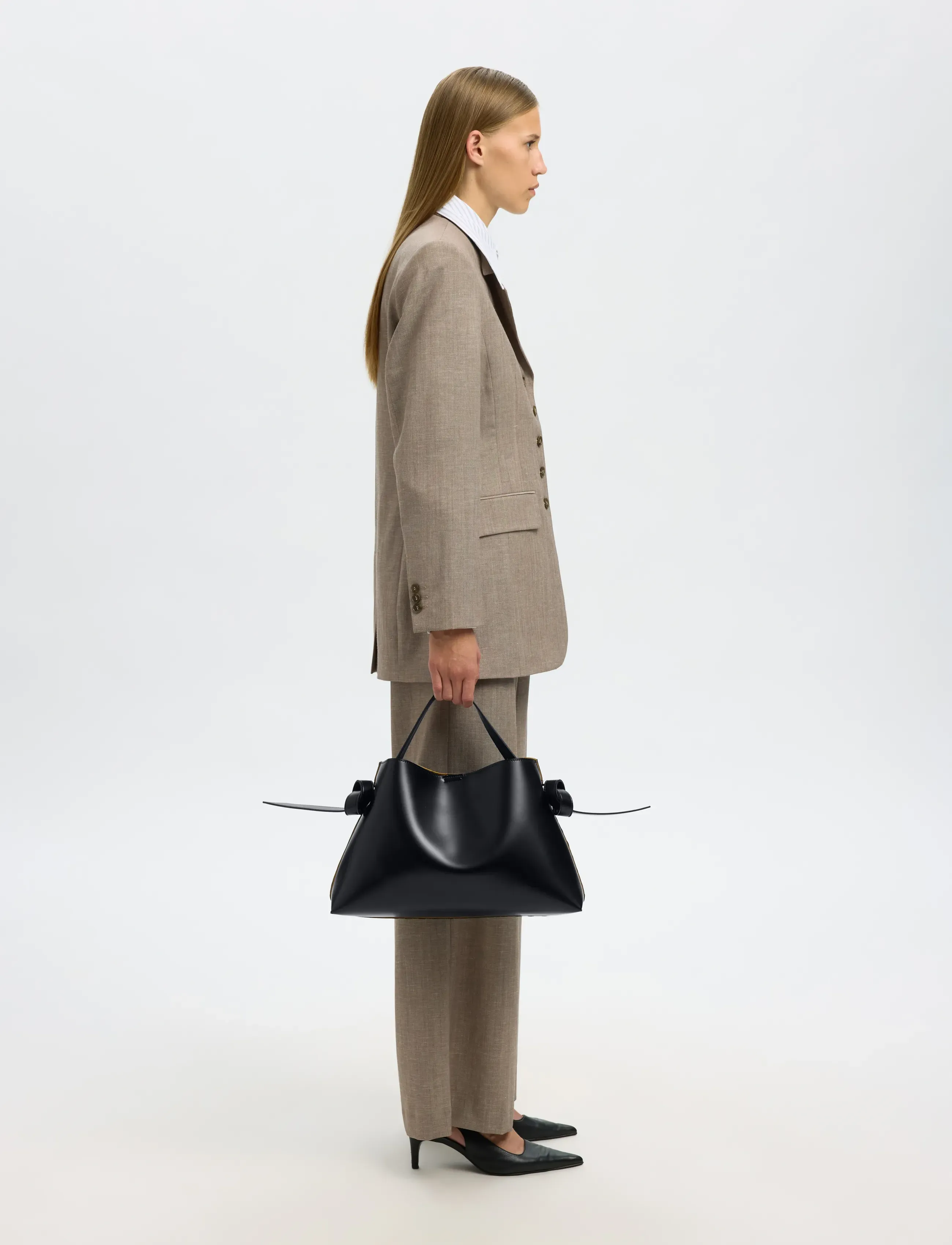Selected - SLWSTELLA MEDIUM LEATHER BAG - schultertaschen - black - 3