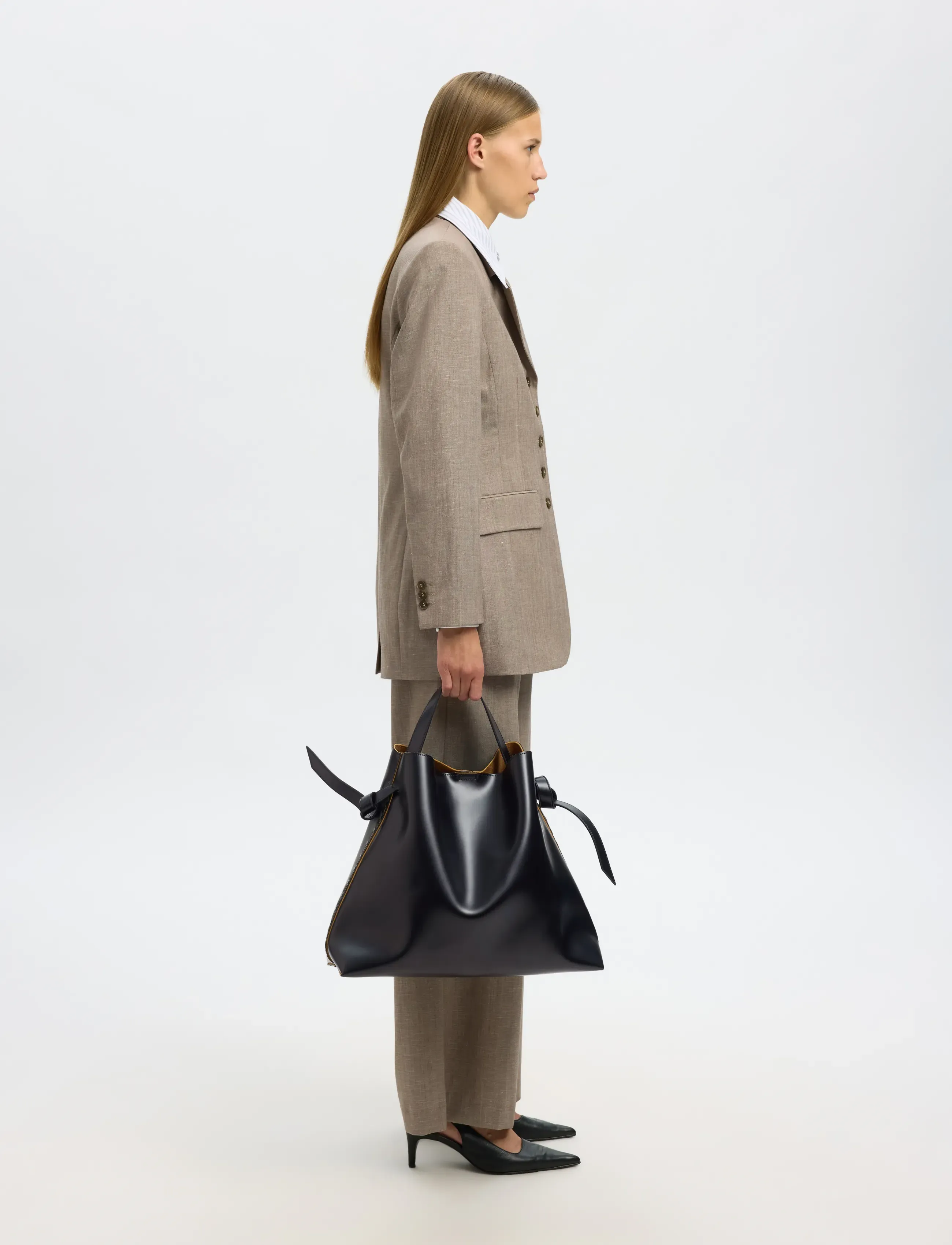 Selected - SLFSTELLA LARGE LEATHER BAG - black - 3