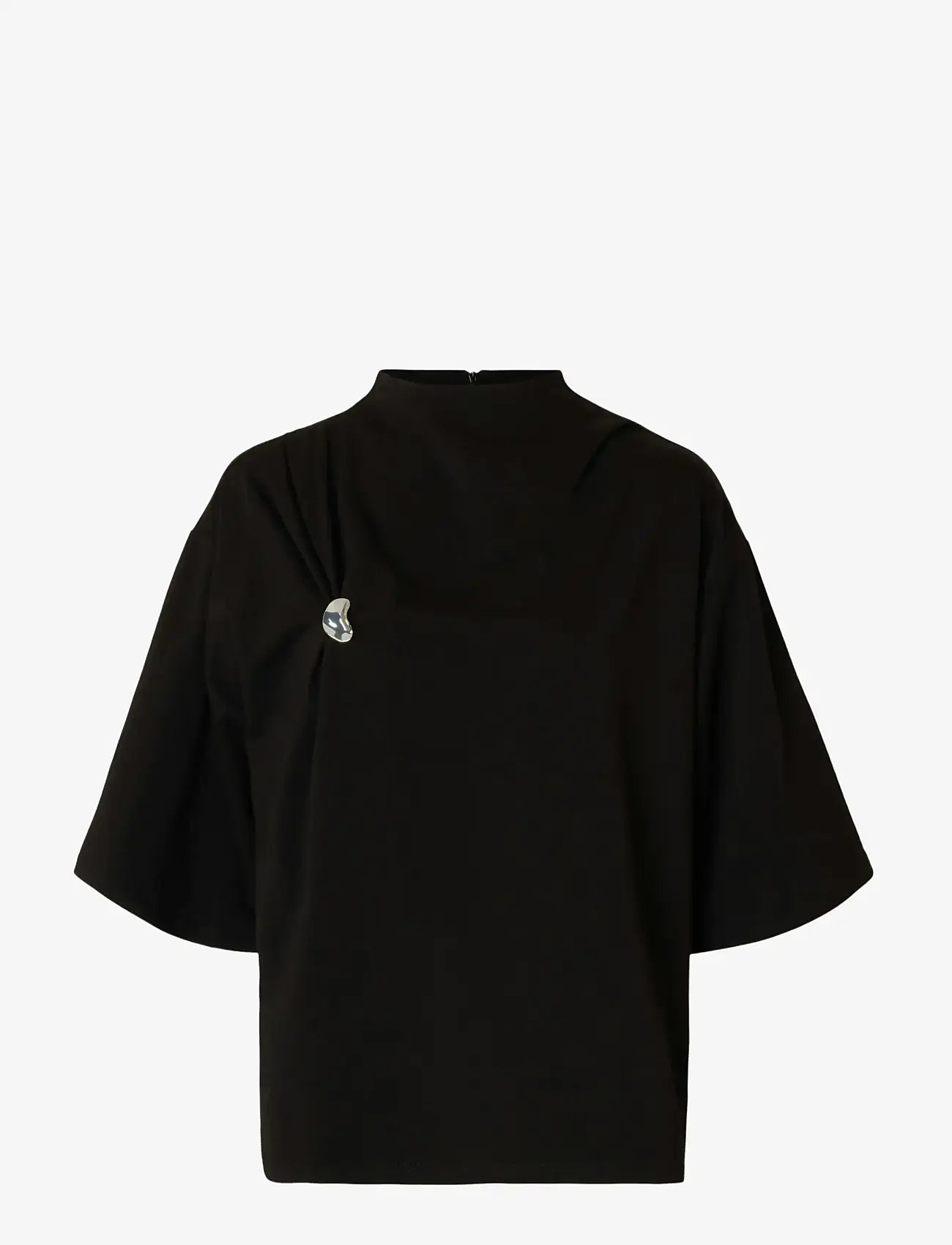 Selected - SLFRIA 2/4 SS TOP - t-shirts - black - 1