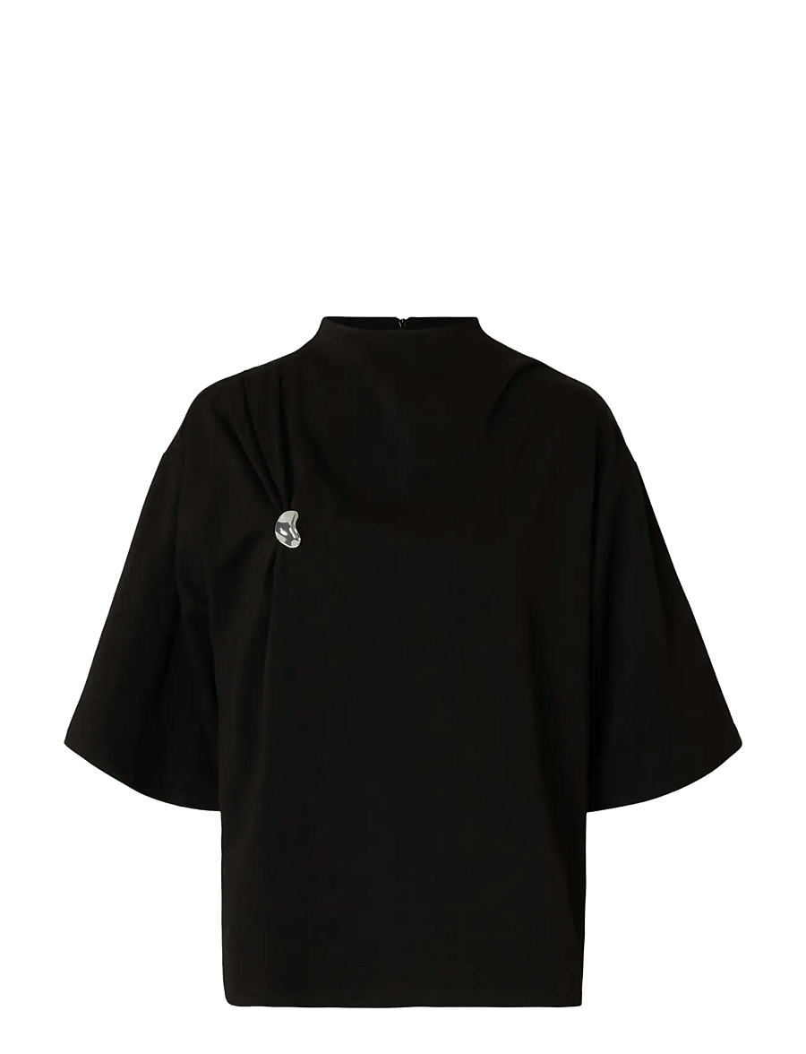 Selected - SLFRIA 2/4 SS TOP - t-särgid - black - 1