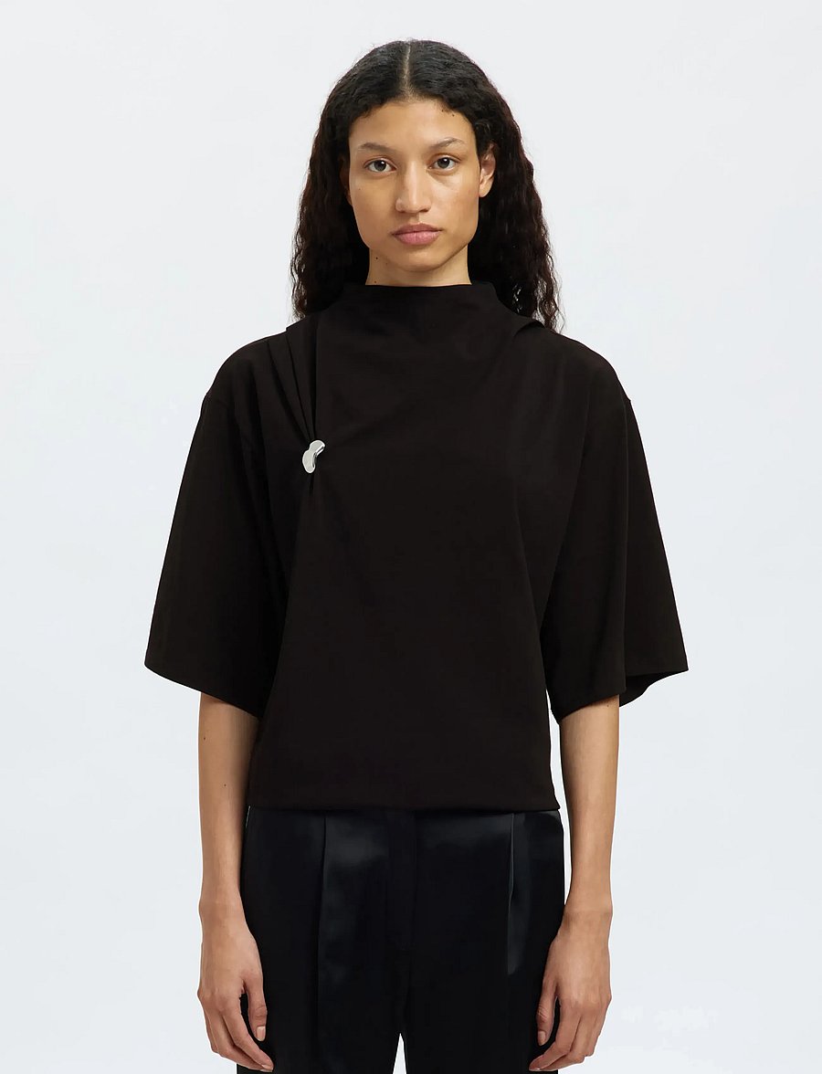 Selected - SLFRIA 2/4 SS TOP - t-särgid - black - 0