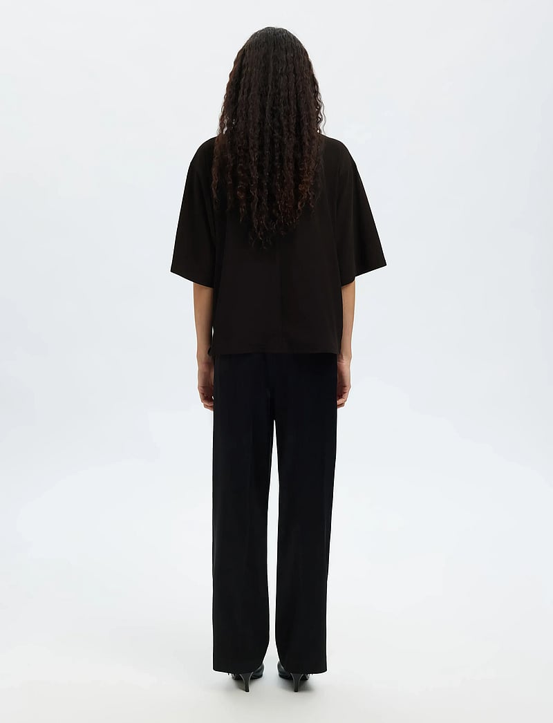 Selected - SLFRIA 2/4 SS TOP - t-shirts - black - 2