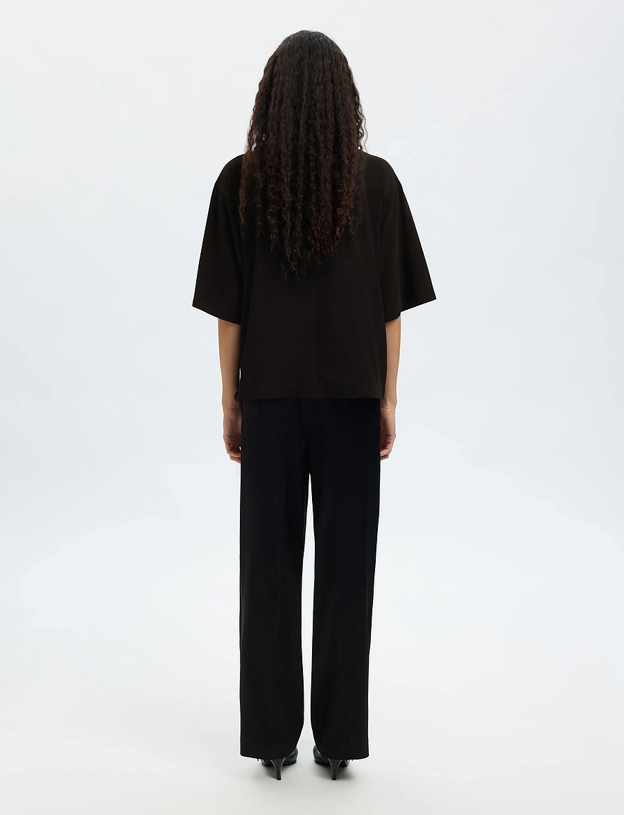 Selected - SLFRIA 2/4 SS TOP - t-särgid - black - 2