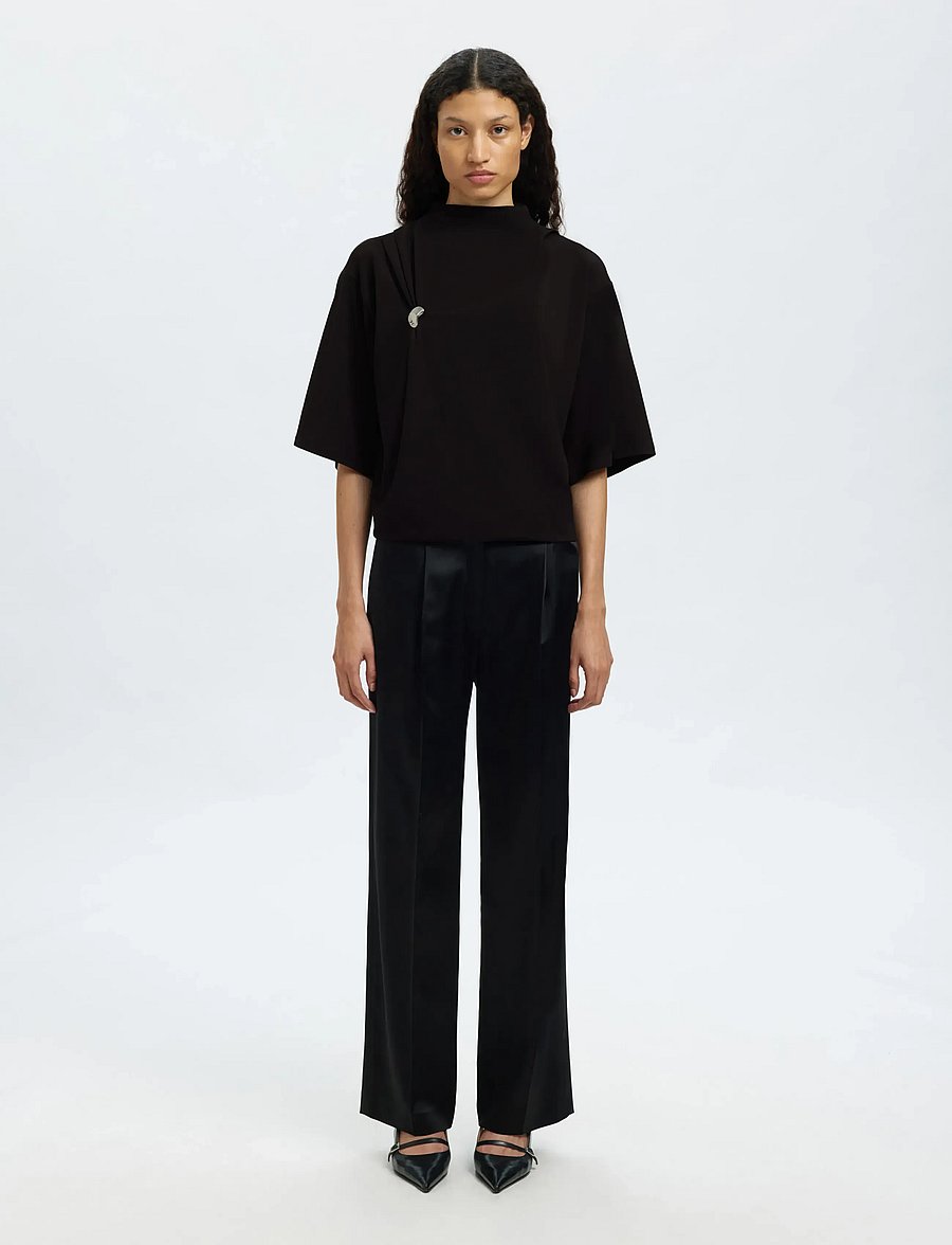 Selected - SLFRIA 2/4 SS TOP - t-särgid - black - 3