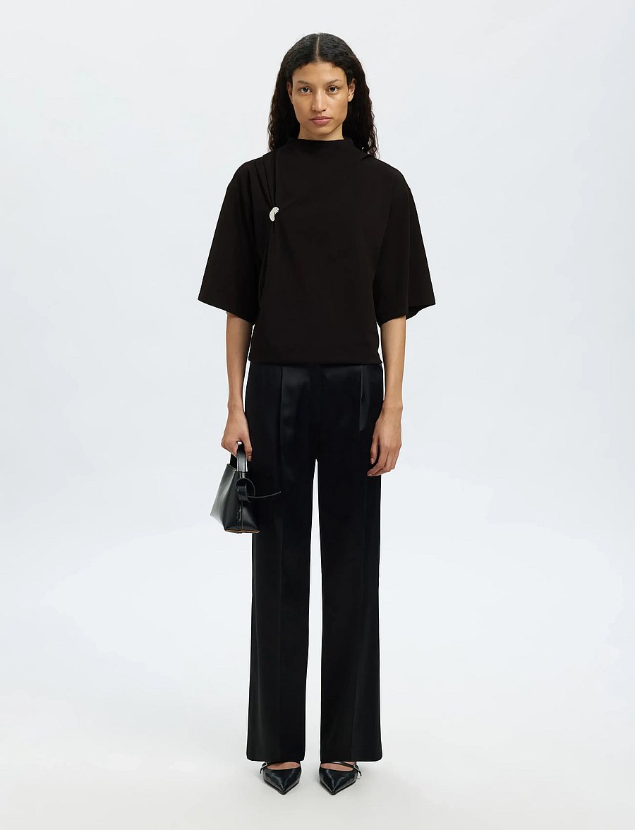 Selected - SLFRIA 2/4 SS TOP - t-särgid - black - 5