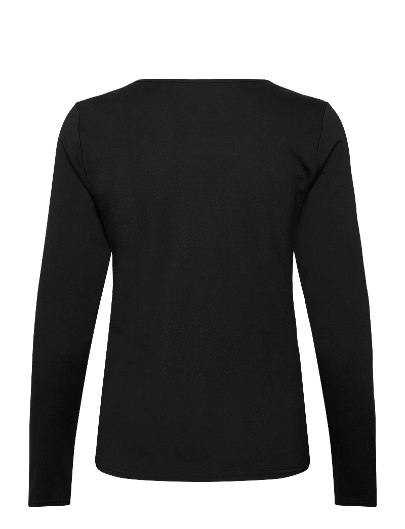 Selected - SLFSLIM MIA LS TIE TOP - pikkade varrukatega alussärgid - black - 1