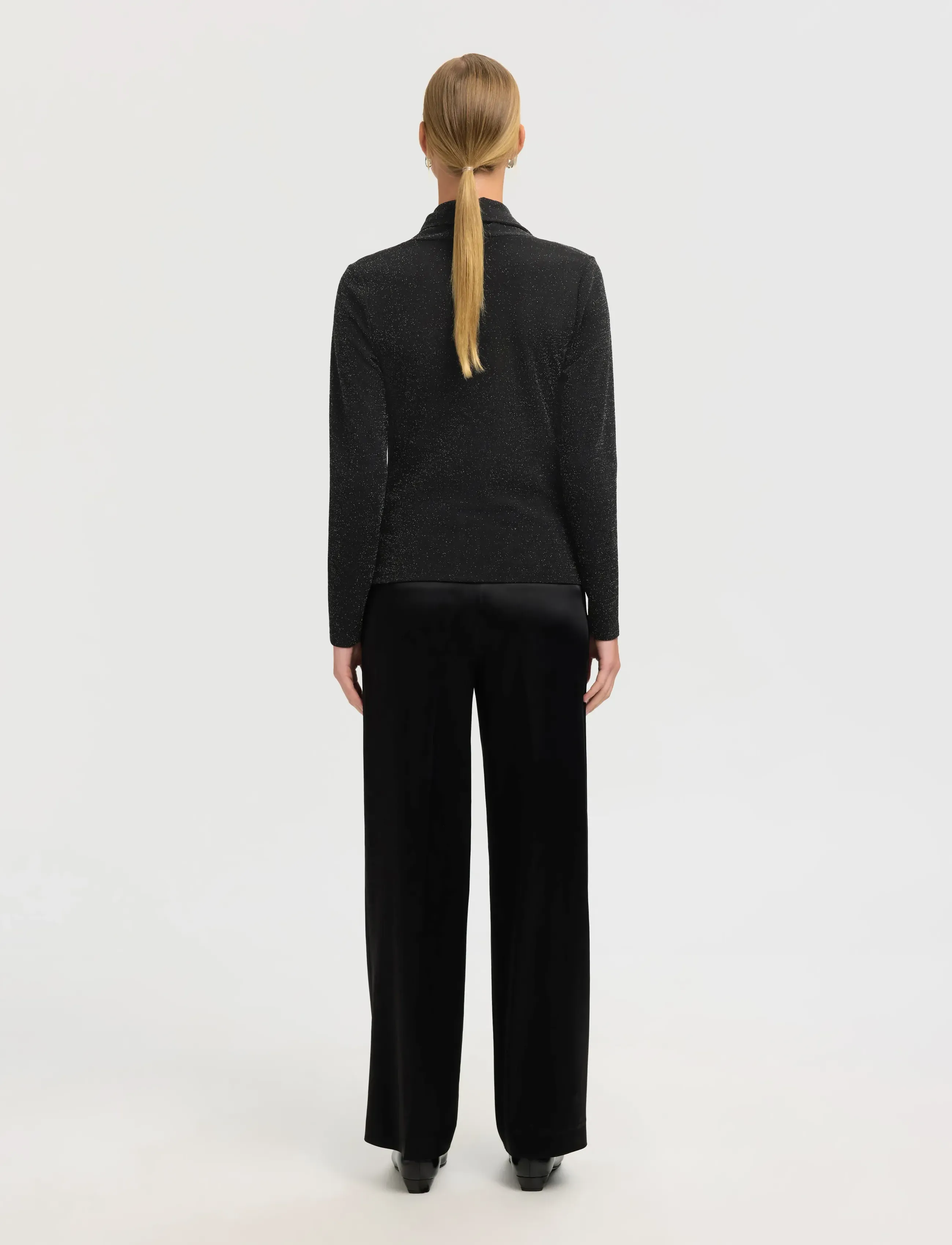 Selected - SLFSANDRA LS COWL NECK TOP - blouses à manches longues - black - 2