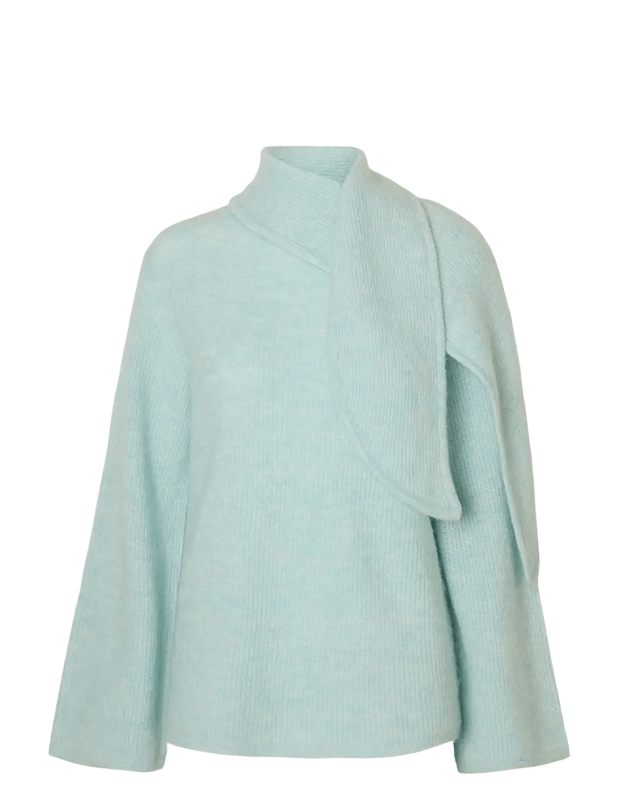 Selected - SLFLULU LS BOW KNIT - pullover - blue glow - 1