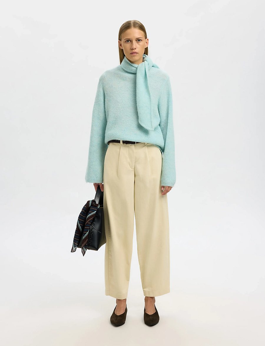 Selected - SLFLULU LS BOW KNIT - pullover - blue glow - 3