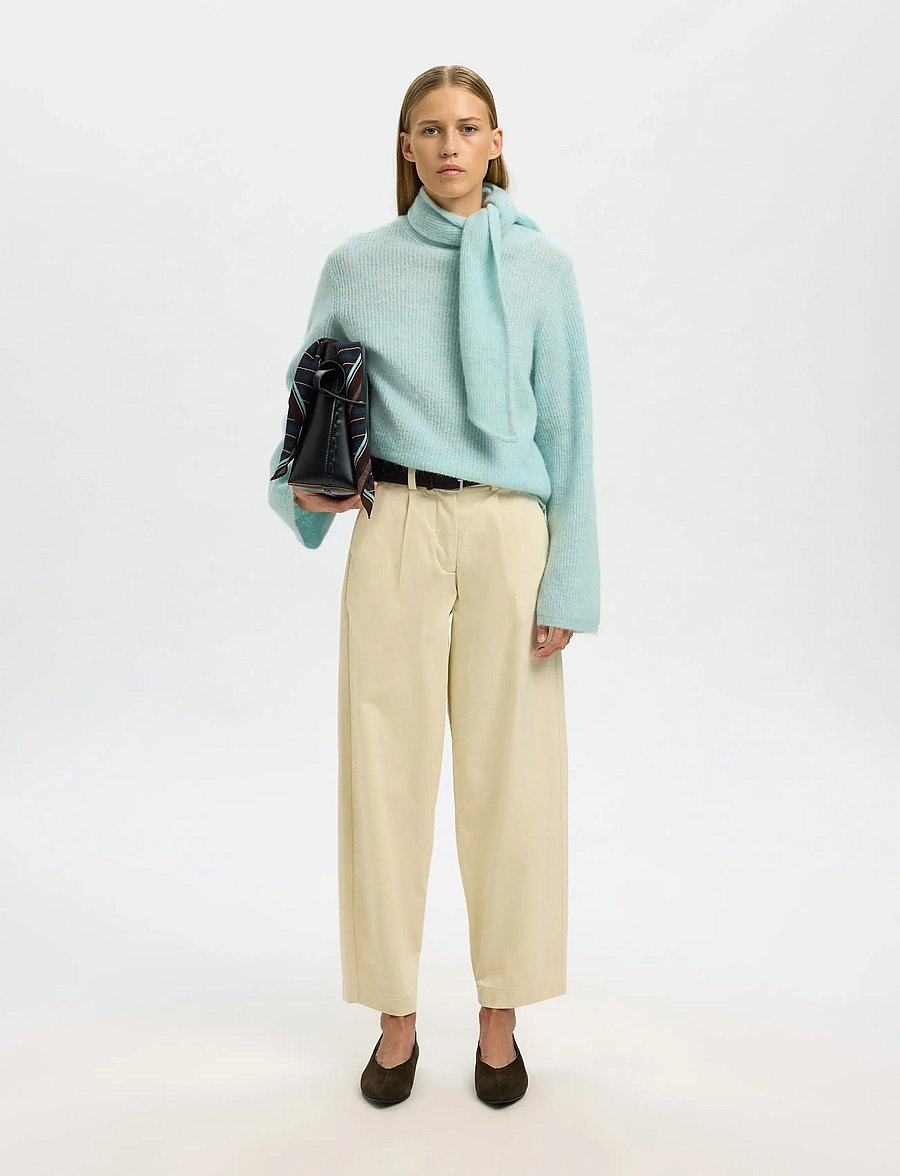 Selected - SLFLULU LS BOW KNIT - pullover - blue glow - 5