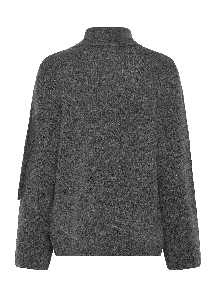 Selected - SLFLULU LS BOW KNIT - pullover - medium grey melange - 1