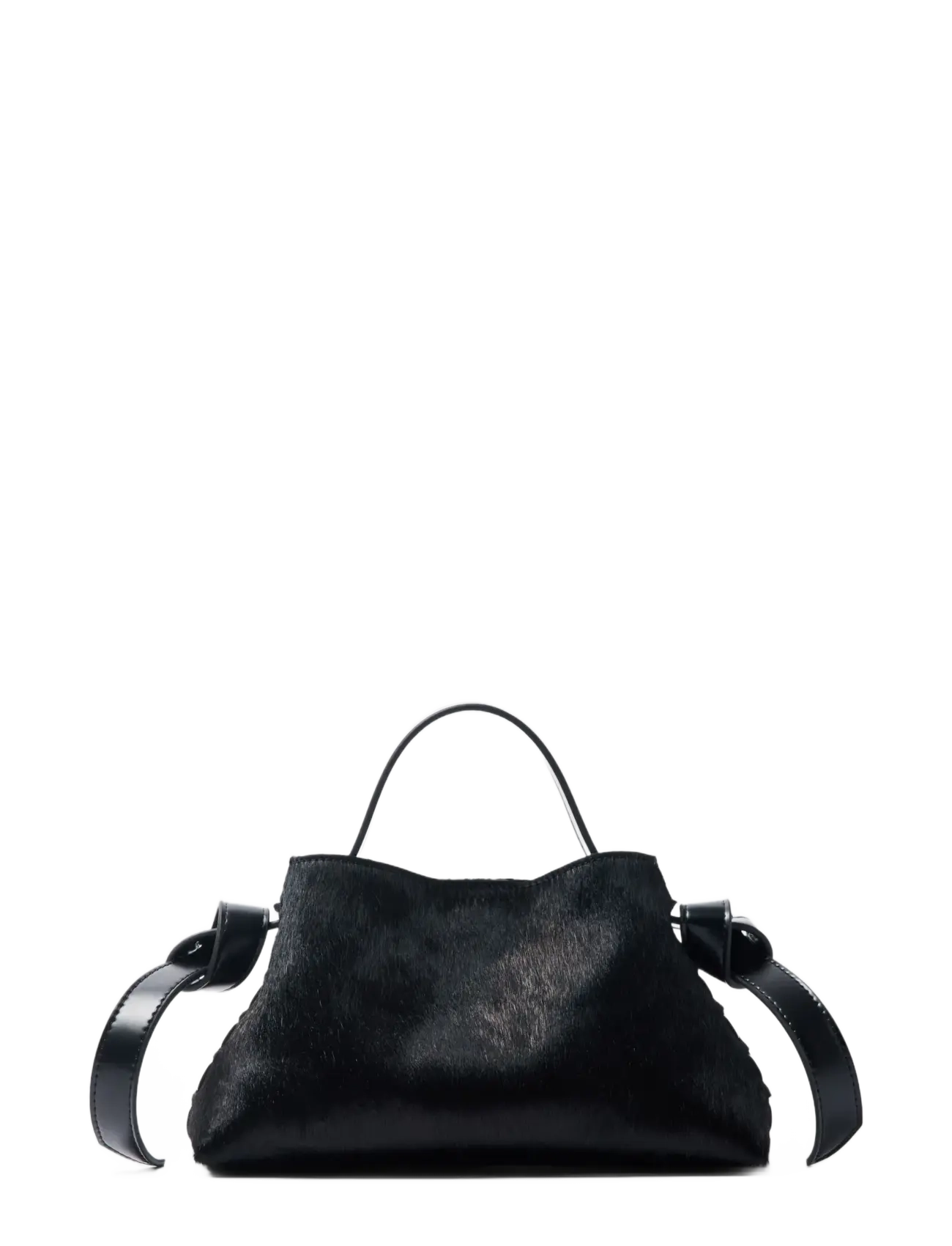 Selected SLFSTELLA MINI COW BAG - Tasker - BLACK / black